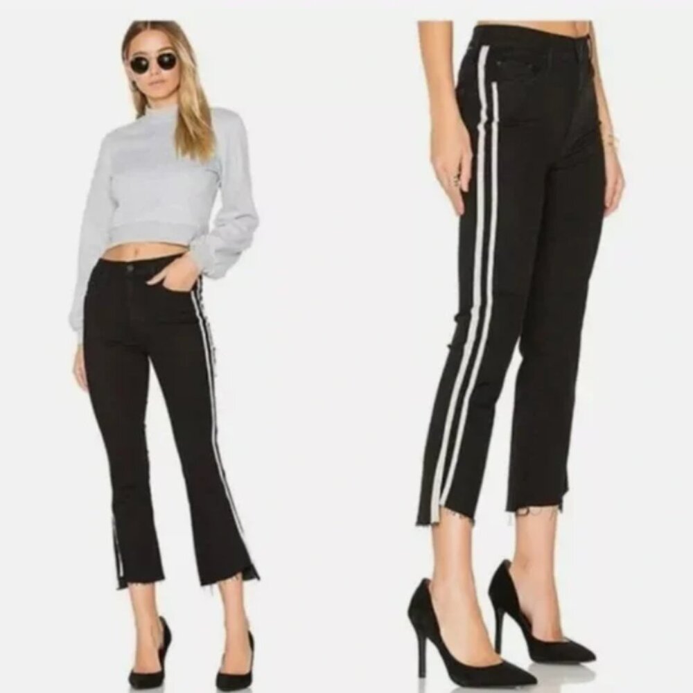 MOTHER The Insider Crop Step Fray in Guilty Racer Black Size 29 Made In USA